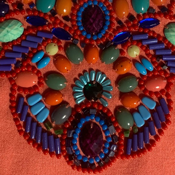 FEVER Orange Embellished Beaded Sweater Sleeveless Top, Sz XL - Picture 1 of 4